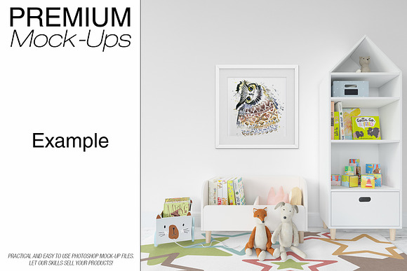 Kids Room - Frames Wall & Carpet in Product Mockups - product preview 15