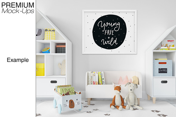 Kids Room - Frames Wall & Carpet in Product Mockups - product preview 19