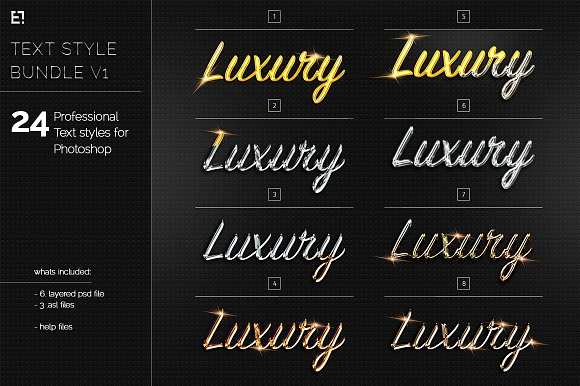 24 Text Layer Styles Bundle in Photoshop Layer Styles - product preview 4