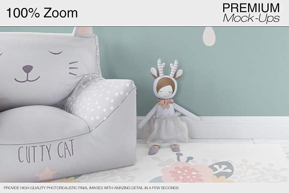 Kids Room - Frames Wall & Carpet in Product Mockups - product preview 22