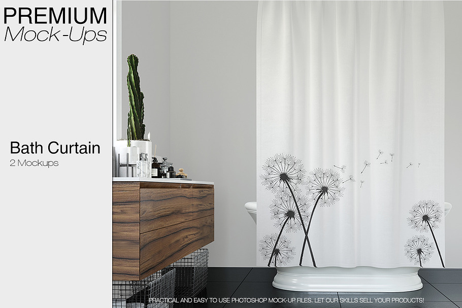 Bath Curtain Mockup Pack in Product Mockups - product preview 8