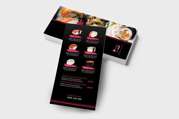 Sushi Restaurant DL Card Template in Card Templates - product preview 2