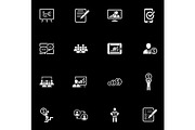 Business Coaching Icon Set. Online Learning.