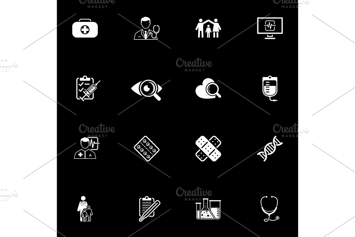 Medical and Health Care Icons Set. Flat Design. in Objects - product preview 8