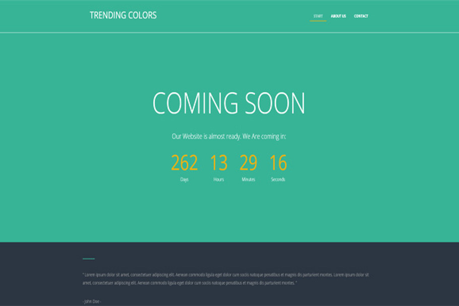 Trending Colors Coming Soon Template