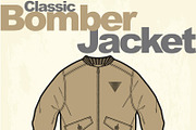 Men Classic Bomber Jacket Vector