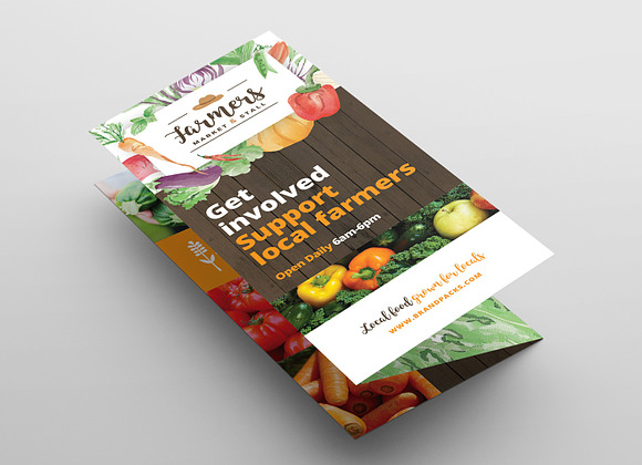 Farmers Market Trifold Brochure in Brochure Templates - product preview 2