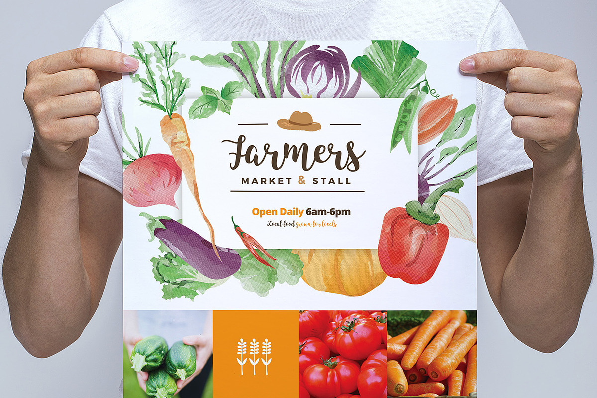 Farmers Market Poster Template in Flyer Templates - product preview 8