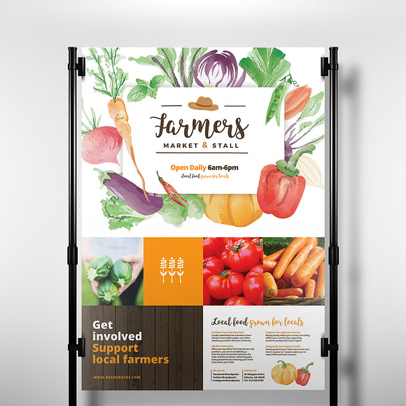 Farmers Market Poster Template in Flyer Templates - product preview 1