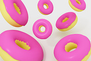 Donuts in chaos design 3d element background