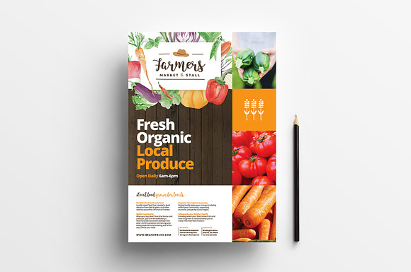 A4 Farmers Market Poster Template in Flyer Templates - product preview 1
