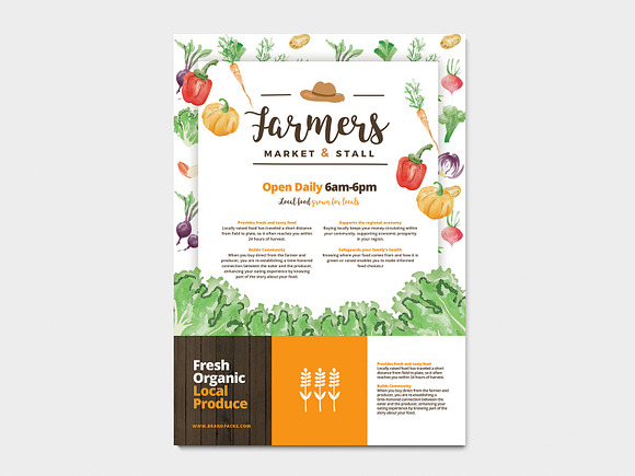 A4 Farmers Market Poster Template in Flyer Templates - product preview 4