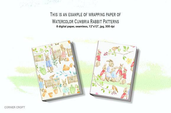 Watercolor Cumbria Rabbit Patterns in Patterns - product preview 2