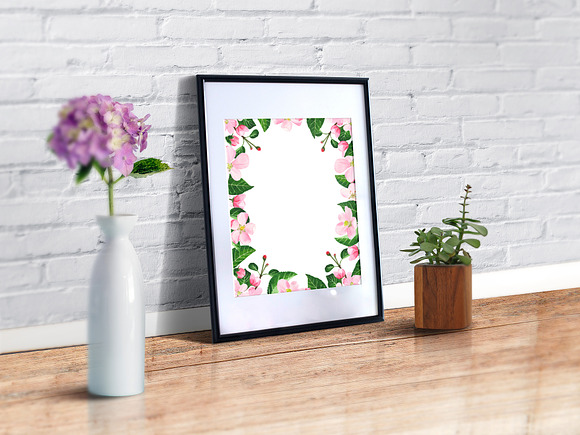 Watercolor blossoming apple tree in Illustrations - product preview 3