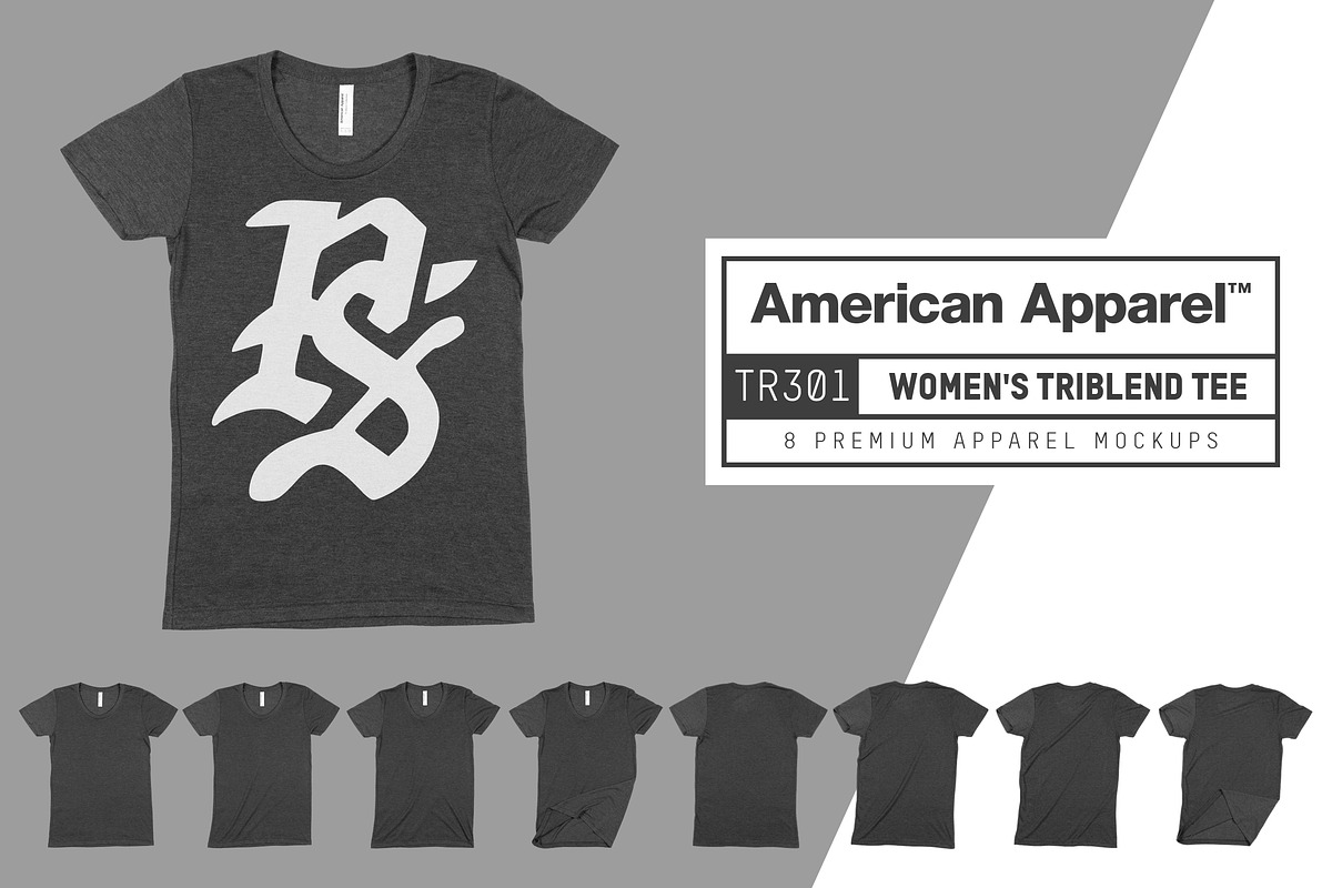 American Apparel TR301 Women's Tri T in Product Mockups - product preview 8
