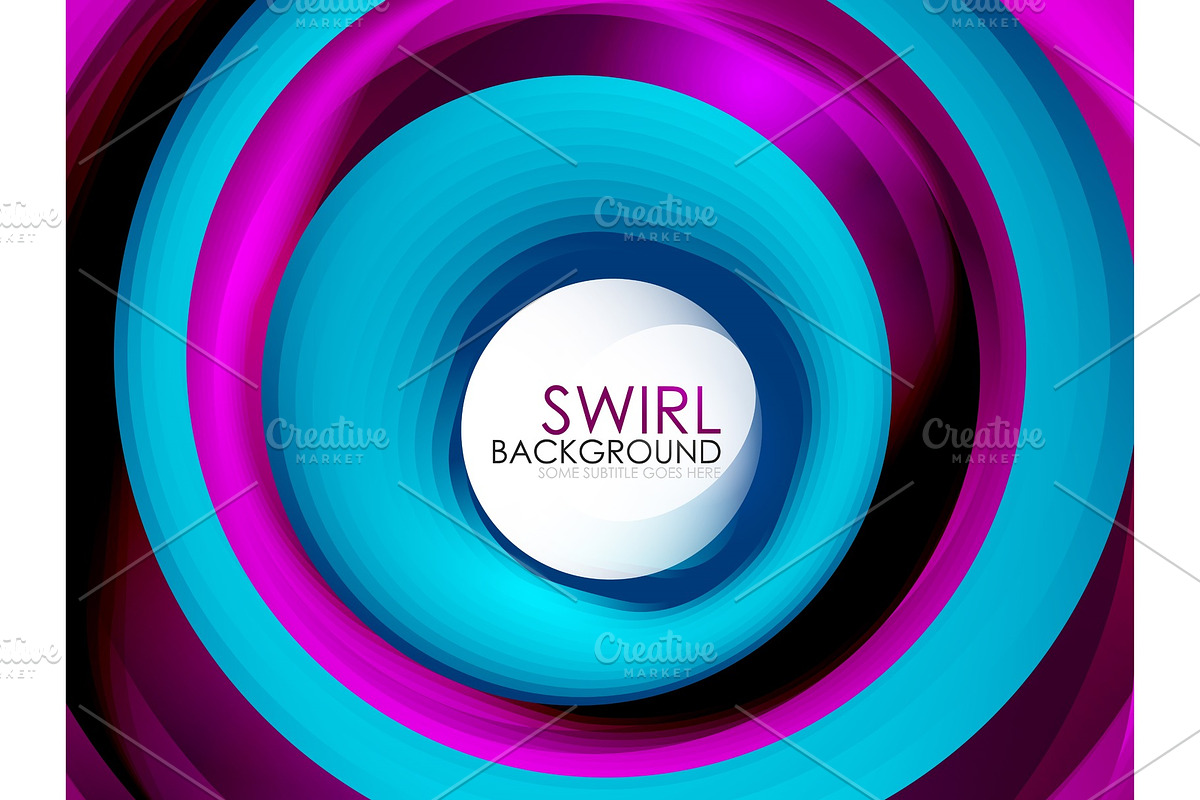 Spiral swirl flowing lines 3d vector abstract digital motion background design. Rotating concept in Illustrations - product preview 8