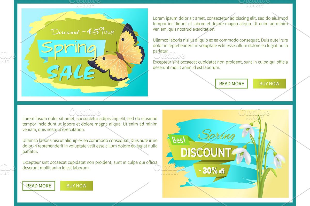 Spring Sale Poster Discount Color Butterflies Web in Illustrations - product preview 8