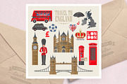 England travel vector illustration