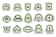 Vintage badge vector retro sticker or premium emblem sign illustration emblematical set of tag or logo in classic style isolated on white background