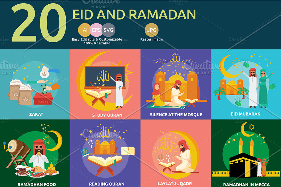 Eid and Ramadan in Illustrations - product preview 8