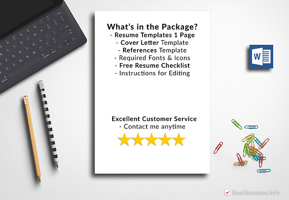 Professional Resume Template Word in Resume Templates - product preview 3