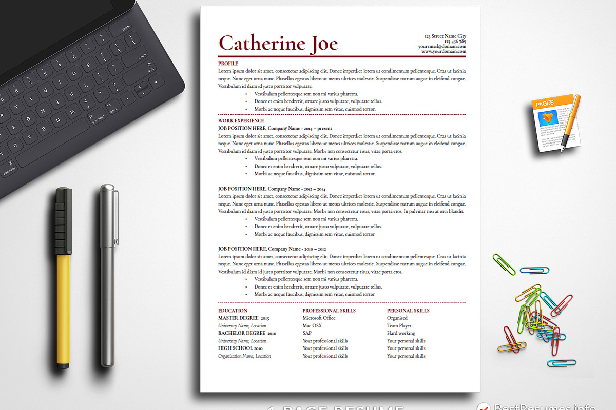 Simple Resume Template Pages & Word in Resume Templates - product preview 8