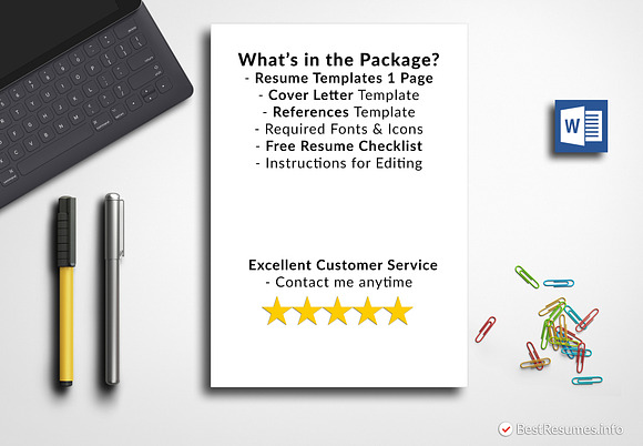Professional  Resume Template Word in Resume Templates - product preview 3