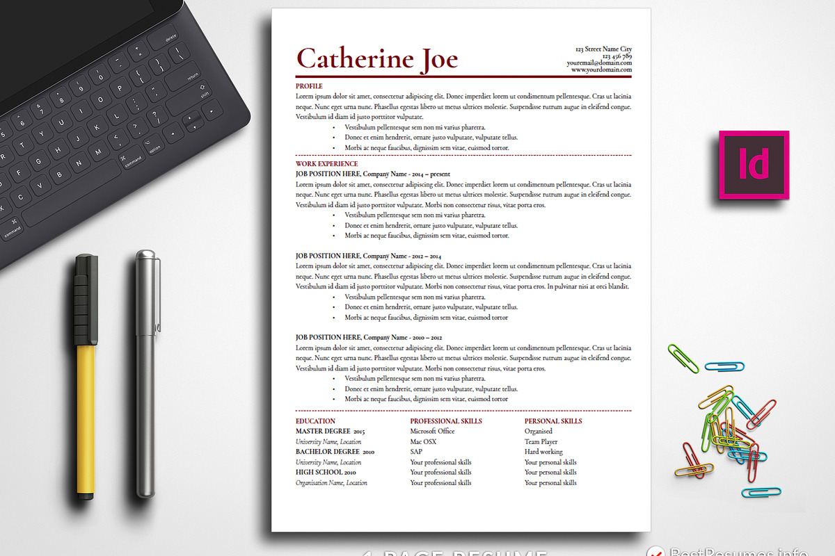 Professional Resume Template Adobe in Resume Templates - product preview 8
