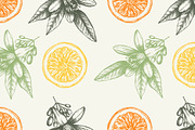 Vector Orange Fruits Patterns