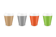 Colored disposable paper coffee cup