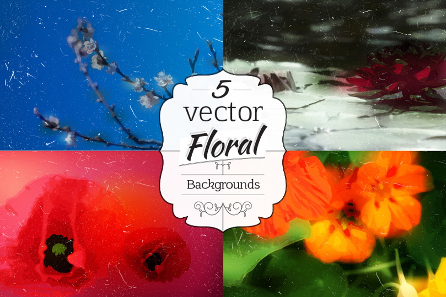 Floral Vector Backgrounds in Textures - product preview 8