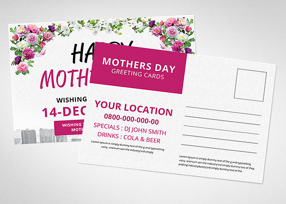 Mothers Day Postcard in Postcard Templates - product preview 1
