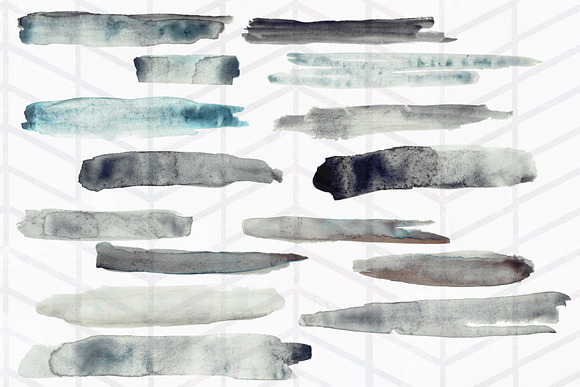 34 Moody Watercolor Brush Strokes in Textures - product preview 3