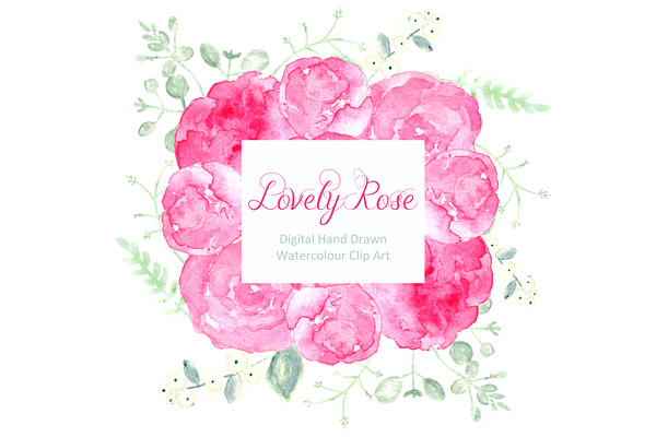 Lovely Roses watercolor clip art