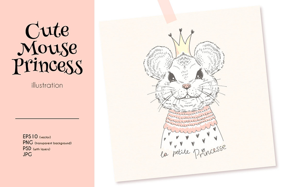 Cute Mouse Princess in Illustrations - product preview 8