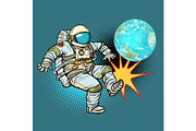 Astronaut plays planet Earth football
