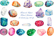 Watercolor Natural Gemstones
