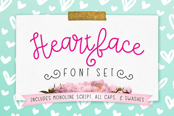 Heart Face Monoline Script Font in Script Fonts - product preview 4