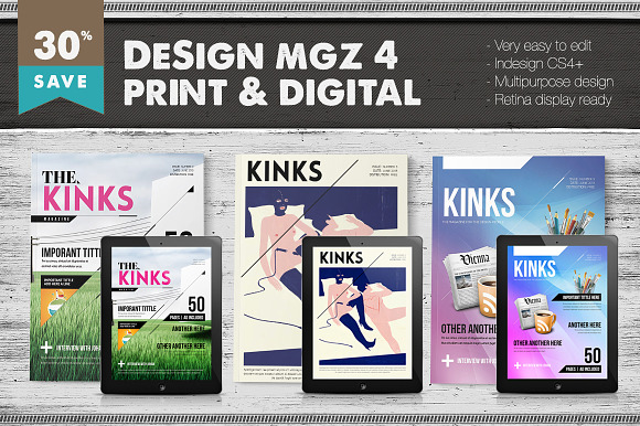 Design Magazine 4 Bundle in Magazine Templates - product preview 4