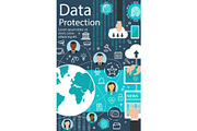 Vector internet data protection technology poster
