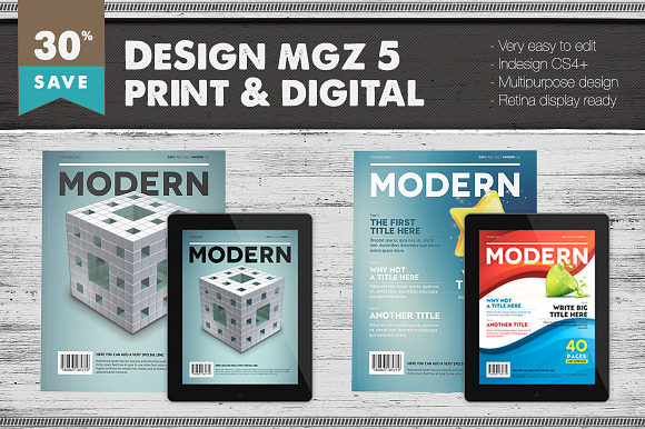 Design Magazine 5 Bundle in Magazine Templates - product preview 4