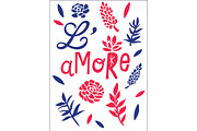 L'amore, love concept t-shirt print and embroidery