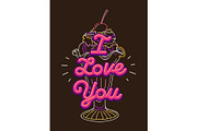 I love you t-shirt print and embroidery