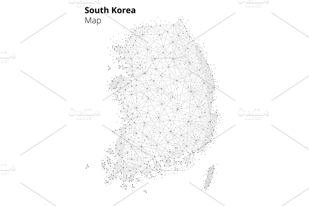 South korea in blockchain technology network style in Graphics - product preview 8