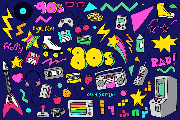 80s & 90s Clipart Illustrations in Illustrations - product preview 4