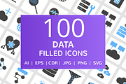 100 Data Filled Icons