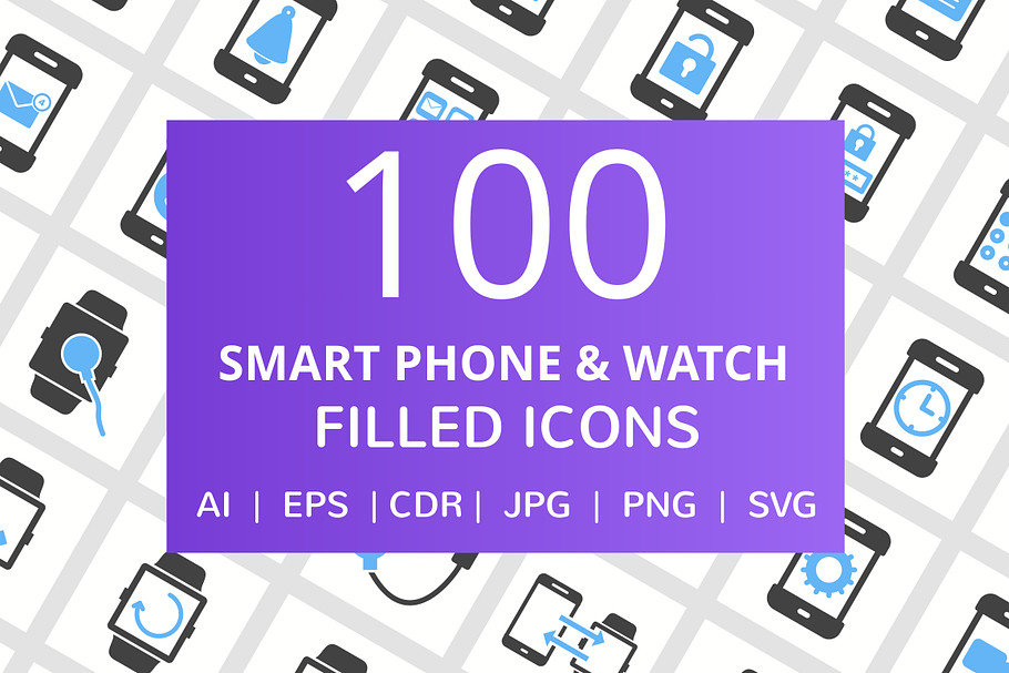 100 Smartphone Filled Icons