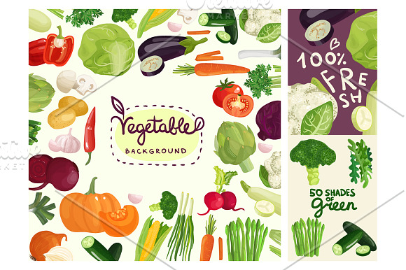 Cartoon Vegetables Set in Objects - product preview 3