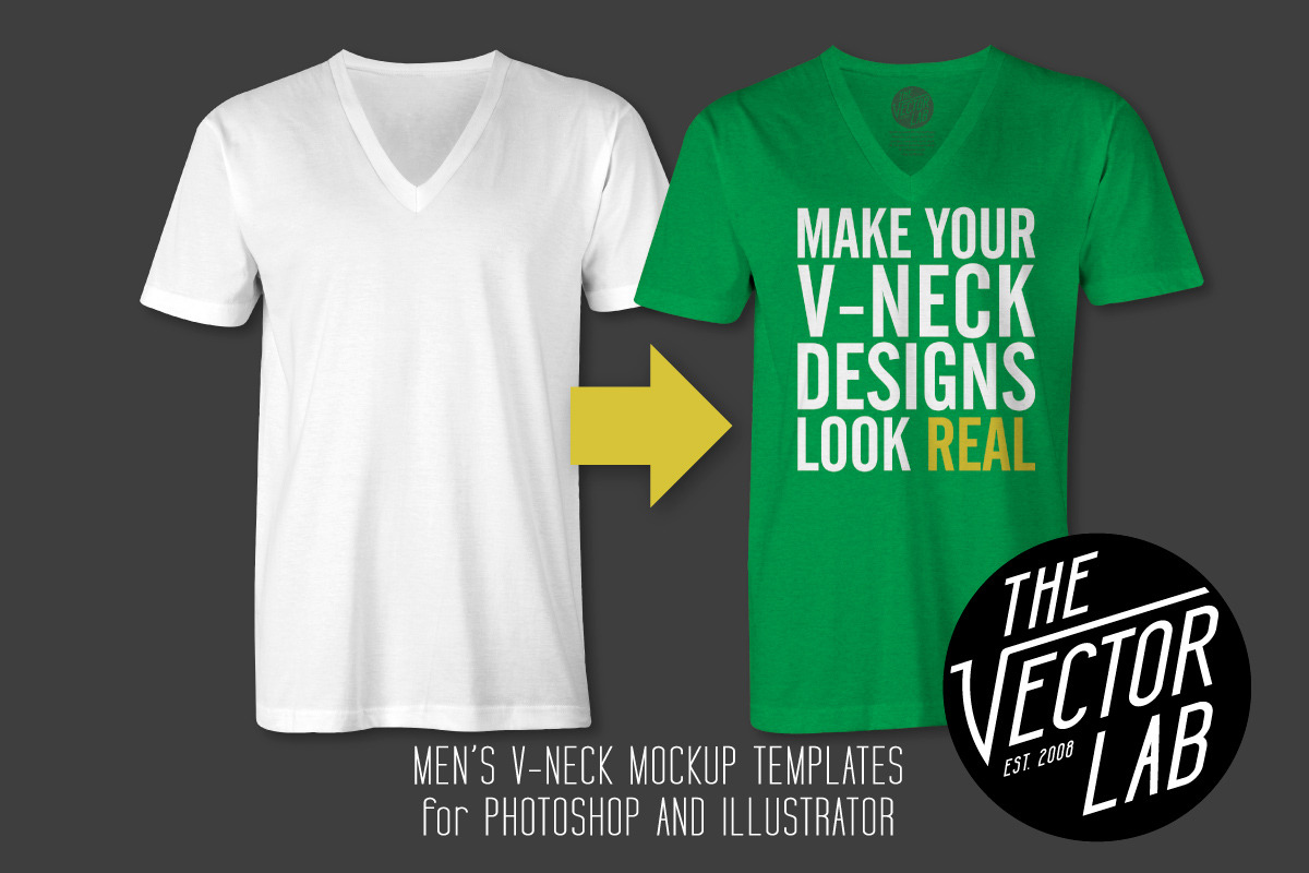 Men's V-Neck Mockup Templates in Product Mockups - product preview 8