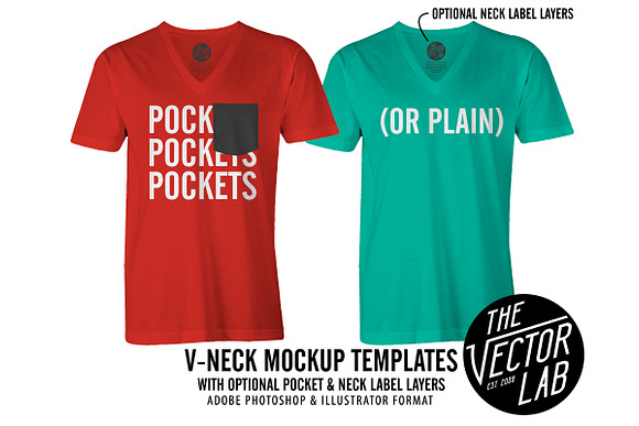 Men's V-Neck Mockup Templates in Product Mockups - product preview 2